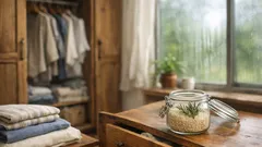 Barattolo con riso e rosmarino: il rimedio naturale contro l’odore di chiuso in armadi e cassetti