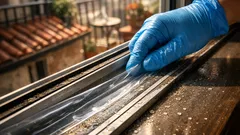 Il trucco della pellicola per pulire i binari delle finestre scorrevoli in metà tempo